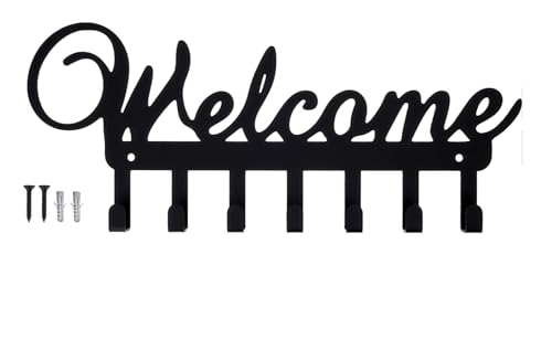 EANAGO Schlüsselbrett >WELCOME< mit 7 Haken - Metall Schlüsselhalter - Deko Eingang Diele - Schlüsselboard schwarz - keyholder wall EANAGO Schlüsselbrett >WELCOME< mit 7 Haken - Metall Schlüsselhalter - Deko Eingang Diele - Schlüsselboard schwarz - keyholder wall von EANAGO