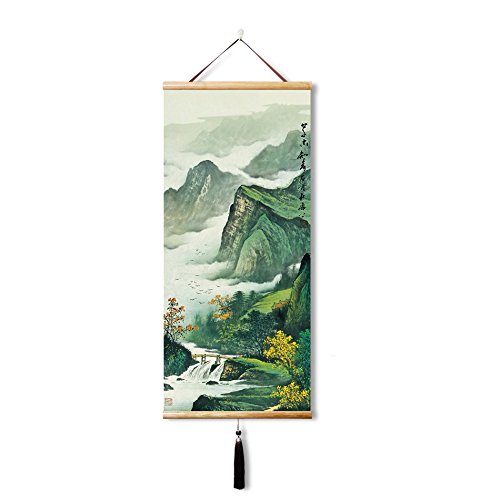 Fengshui Gemälde Chinesische Painting Schriftrolle Wand für Zimmer Wanddekorationen 45x100cm von EAPEY