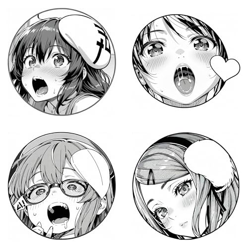 EARLFAMILY 13 cm (5,1 Zoll) 4 Stück Anime Girl Aufkleber für Fill Me Up Autoaufkleber Persönlichkeit niedliche Aufkleber Anime Kratzfest Wohnwagen Kühlschrank Laptop Dekor von EARLFAMILY