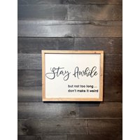 "Bleib Aweil Holzschild Handgemachtes Eingerahmtes Wohnaccessoire | 14x12 von EASCustomDesignsLLC