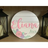 Blumen Kinderzimmer Namensschild 3D Baby Mädchen Zimmer Dekor von EASCustomDesignsLLC