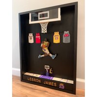 Handgemachte Lebron James 3D Dunk Schattenbox Kunst La Lakers Decor von EASCustomDesignsLLC
