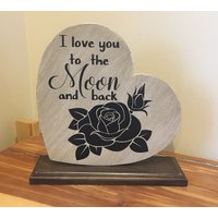 Ich Liebe Dich Bis Zum Mond Und Zurück Alleine Plakette von EASCustomDesignsLLC