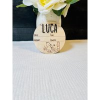 Winnie Pooh Geburtsdaten 3D Acryl Namen, Birkenholz von EASCustomDesignsLLC