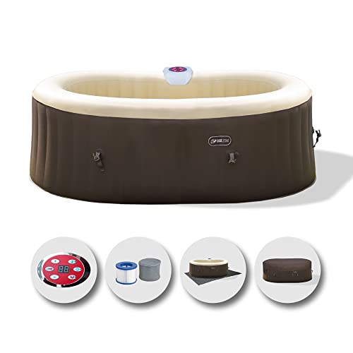 EASE.ZONE Aufblasbarer Whirlpool, oval, 190 x 120 x 65 cm (550L/145GAL) mit integrierter Pumpe 30 W von FREEBIE