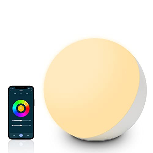 EASEMO Smart Nachttischlampe Touch Dimmbar, Alexa & Google Home Tischlampe, Dimmbare Lampe mit APP Wi-Fi und Sprachsteuerung, Nachtlicht mit 256 RGB Wechselnde Nachtlicht für Wohnzimmer & Büro von EASEMO