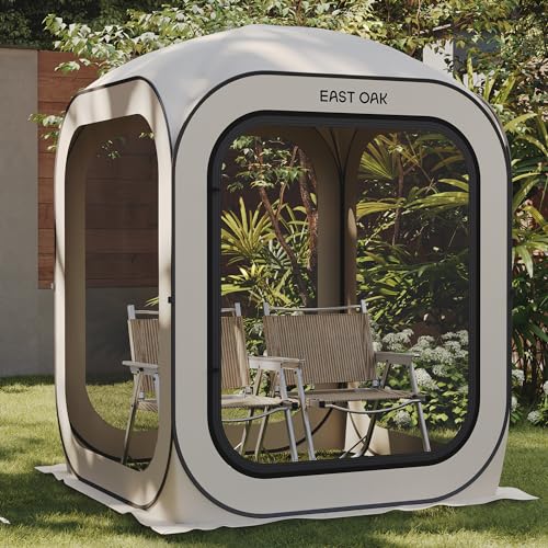 EAST OAK Pop Up Zelt für 1-2 Personen, Mini Pavillon Faltbar, Zelte für Camping, Garten, Terrasse, Wurfzelt Wasserdicht, UPF 50+ UV Schutz, 360° Belüftung, Anti Moskito, mit Tragetasche, Beige EAST OAK Pop Up Zelt für 1-2 Personen, Mini Pavillon Faltbar, Zelte für Camping, Garten, Terrasse, Wurfzelt Wasserdicht, UPF 50+ UV Schutz, 360° Belüftung, Anti Moskito, mit Tragetasche, Beige von EAST OAK