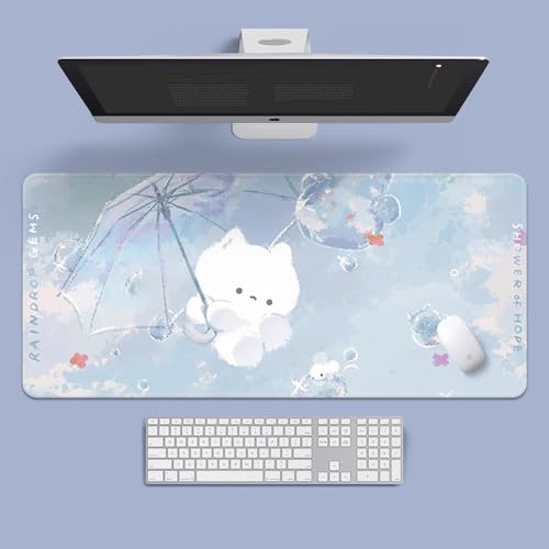 Craft,Cat Gaming-Mauspad XL (30 x 80 cm), erweitertes großes Mauspad, Schreibtischunterlage, genähte Kanten, rutschfeste Gummiunterseite, Tastaturunterlage (80 x 30 cm) von EASTARAL