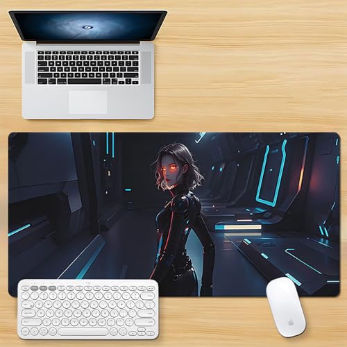 Craft,Gaming Mauspad XL (30 x 80 cm), Geometrie erweitertes großes Mauspad, Schreibtischunterlage, genähte Kanten, rutschfeste Gummiunterseite, Tastaturunterlage (80 x 30 cm) von EASTARAL