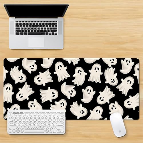 Craft,Gaming-Mauspad XL (30 x 80 cm), Ghost erweitertes großes Mauspad, Schreibtischunterlage, genähte Kanten, rutschfeste Gummiunterseite, Tastaturunterlage (80 x 30 cm) von EASTARAL