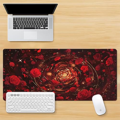 Craft,Gaming-Mauspad XL (30 x 80 cm), Ghost erweitertes großes Mauspad, Schreibtischunterlage, genähte Kanten, rutschfeste Gummiunterseite, Tastaturunterlage (80 x 30 cm) von EASTARAL