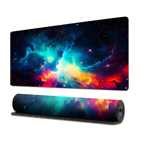 Craft,Gaming-Mauspad XL (30 x 80 cm), Universum erweitertes großes Mauspad, Schreibtischunterlage, genähte Kanten, rutschfeste Gummiunterseite, Tastaturunterlage (80 x 30 cm) von EASTARAL