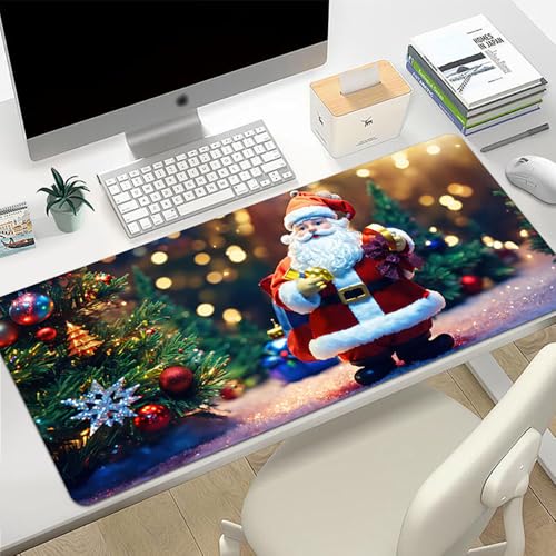 Craft,Gaming Mauspad XL (30 x 80 cm), Weihnachtsmann, erweitertes großes Mauspad, Schreibtischunterlage, genähte Kanten, rutschfeste Gummiunterseite, Tastatur-Pad (80 x 30 cm) von EASTARAL
