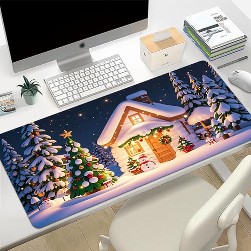 Craft,Gaming Mauspad XL (30 x 80 cm), Weihnachtsmann, erweitertes großes Mauspad, Schreibtischunterlage, genähte Kanten, rutschfeste Gummiunterseite, Tastatur-Pad (80 x 30 cm) von EASTARAL