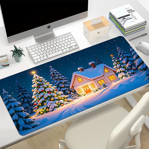 Craft,Gaming Mauspad XL (30 x 80 cm), Weihnachtsmann, erweitertes großes Mauspad, Schreibtischunterlage, genähte Kanten, rutschfeste Gummiunterseite, Tastatur-Pad (80 x 30 cm) von EASTARAL