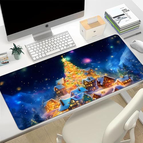 Craft,Gaming Mauspad XL (30 x 80 cm), Weihnachtsmann, erweitertes großes Mauspad, Schreibtischunterlage, genähte Kanten, rutschfeste Gummiunterseite, Tastatur-Pad (80 x 30 cm) von EASTARAL