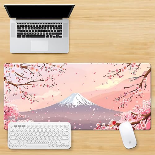 Craft,Gaming-Mauspad XL (30 x 80 cm), erweitertes großes Mauspad, Schreibtischunterlage, Landschaft genähte Kanten, rutschfeste Gummiunterseite, Tastatur-Pad (80 x 30 cm) von EASTARAL