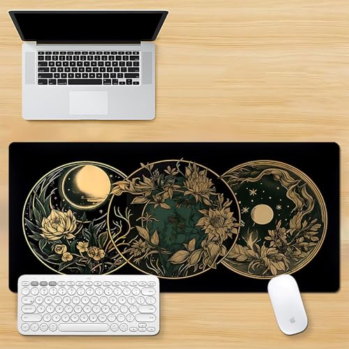 Craft,Gaming Mauspad XL (30 x 80 cm), erweitertes großes Mauspad, Schreibtischunterlage, Landschaft genähte Kanten, rutschfeste Gummiunterseite, Tastaturunterlage (80 x 30 cm) von EASTARAL