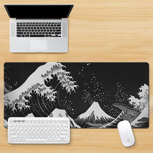 Craft,Gaming Mauspad XL (30 x 80 cm), erweitertes großes Mauspad, Schreibtischunterlage, genähte Kanten, rutschfeste Gummiunterseite, Landschafts-Tastatur-Pad (80 x 30 cm) von EASTARAL