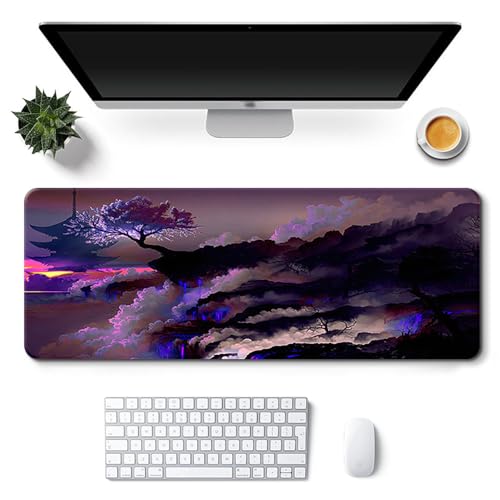Craft,Gaming-Mauspad XL (30 x 80 cm), erweitertes großes Mauspad, Schreibtischunterlage, genähte Kanten, rutschfeste Gummiunterseite, Tastaturunterlage (80 x 30 cm) von EASTARAL