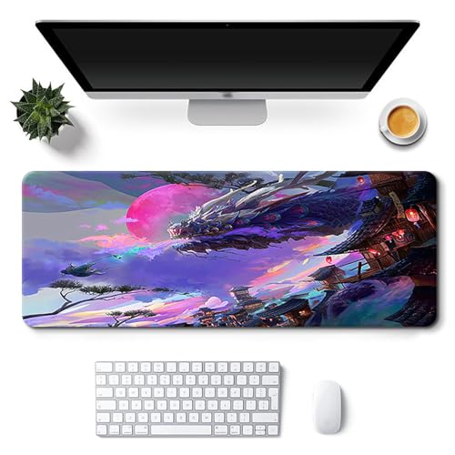 Craft,Gaming-Mauspad XL (30 x 80 cm), erweitertes großes Mauspad, Schreibtischunterlage, genähte Kanten, rutschfeste Gummiunterseite, Tastaturunterlage (80 x 30 cm) von EASTARAL