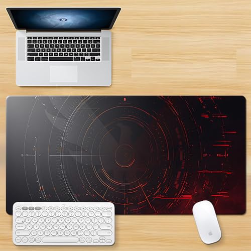 Craft,Gaming Mauspad XL (30 x 80 cm), geometrische Figur, erweitertes großes Mauspad, Schreibtischunterlage, genähte Kanten, rutschfeste Gummiunterseite, Tastaturunterlage (80 x 30 cm) von EASTARAL