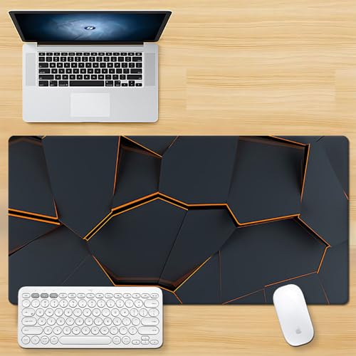 Craft,Gaming Mauspad XL (30 x 80 cm), geometrische Figur, erweitertes großes Mauspad, Schreibtischunterlage, genähte Kanten, rutschfeste Gummiunterseite, Tastaturunterlage (80 x 30 cm) von EASTARAL