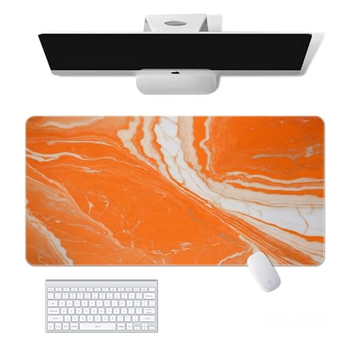 Craft,Gaming-Mauspad XL (30 x 80 cm), verlängertes großes Marmor-Mauspad, Schreibtischunterlage, genähte Kanten, rutschfeste Gummiunterseite, Tastaturunterlage (80 x 30 cm) von EASTARAL