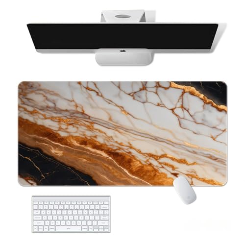 Craft,Gaming-Mauspad XL (30 x 80 cm), verlängertes großes Marmor-Mauspad, Schreibtischunterlage, genähte Kanten, rutschfeste Gummiunterseite, Tastaturunterlage (80 x 30 cm) von EASTARAL