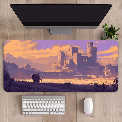 Craft,Scenery Gaming-Mauspad, XL (30 x 80 cm), erweitertes großes Mauspad, Schreibtischunterlage, genähte Kanten, rutschfeste Gummiunterseite, Tastaturunterlage (80 x 30 cm) (Sanderde, 80 x 30 cm) von EASTARAL