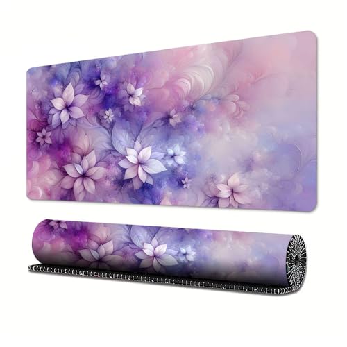 Gaming-Mauspad, Motiv: Blume, Handwerk, XL (30 x 80 cm), erweitertes großes Mauspad, Schreibtischunterlage, genähte Kanten, rutschfeste Gummiunterseite, Tastatur-Pad (80 x 30 cm) von EASTARAL