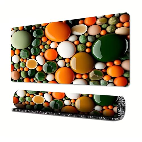 Gaming-Mauspad, Motiv: Blume, Handwerk, XL (30 x 80 cm), erweitertes großes Mauspad, Schreibtischunterlage, genähte Kanten, rutschfeste Gummiunterseite, Tastatur-Pad (80 x 30 cm) von EASTARAL