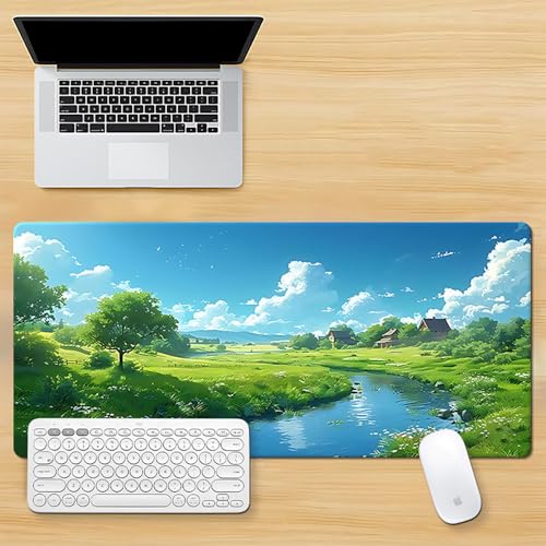 Gaming-Mauspad XL (30 x 80 cm), erweitertes großes Mauspad, Schreibtischunterlage, genähte Kanten, rutschfeste Gummiunterseite, Tastaturunterlage (80 x 30 cm) von EASTARAL