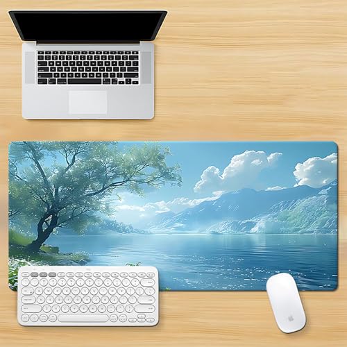 Gaming-Mauspad XL (30 x 80 cm), erweitertes großes Mauspad, Schreibtischunterlage, genähte Kanten, rutschfeste Gummiunterseite, Tastaturunterlage (80 x 30 cm) von EASTARAL