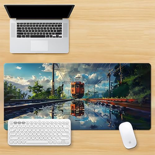 Gaming-Mauspad XL (30 x 80 cm), erweitertes großes Mauspad, Schreibtischunterlage, genähte Kanten, rutschfeste Gummiunterseite, Tastaturunterlage (80 x 30 cm) von EASTARAL