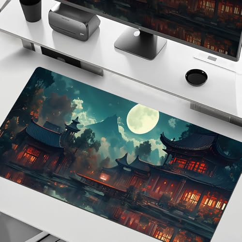 Gaming-Mauspad XL (30 x 80 cm), erweitertes großes Mauspad, Schreibtischunterlage, genähte Kanten, rutschfeste Gummiunterseite, Tastaturunterlage (80 x 30 cm) von EASTARAL