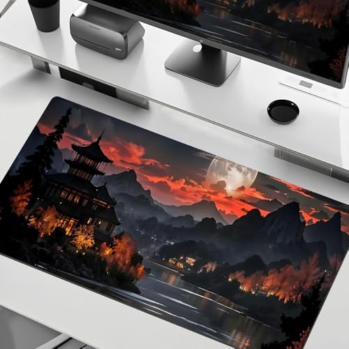 Gaming-Mauspad XL (30 x 80 cm), erweitertes großes Mauspad, Schreibtischunterlage, genähte Kanten, rutschfeste Gummiunterseite, Tastaturunterlage (80 x 30 cm) von EASTARAL