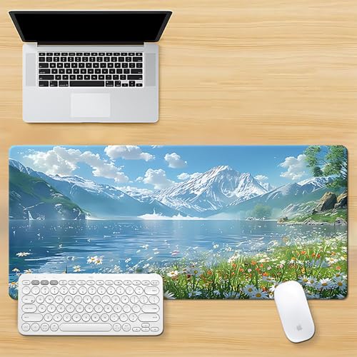 Gaming-Mauspad XL (30 x 80 cm), erweitertes großes Mauspad, Schreibtischunterlage, genähte Kanten, rutschfeste Gummiunterseite, Tastaturunterlage (80 x 30 cm) von EASTARAL