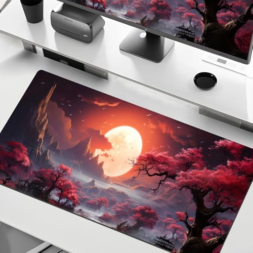 Gaming-Mauspad XL (30 x 80 cm), erweitertes großes Mauspad, Schreibtischunterlage, genähte Kanten, rutschfeste Gummiunterseite, Tastaturunterlage (80 x 30 cm) von EASTARAL