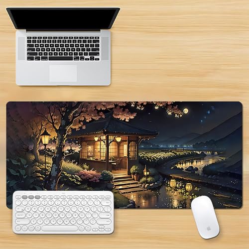 Gaming-Mauspad XL (30 x 80 cm), erweitertes großes Mauspad, Schreibtischunterlage, genähte Kanten, rutschfeste Gummiunterseite, Tastaturunterlage (80 x 30 cm) von EASTARAL