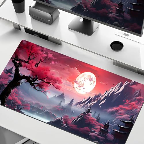 Gaming-Mauspad XL (30 x 80 cm), erweitertes großes Mauspad, Schreibtischunterlage, genähte Kanten, rutschfeste Gummiunterseite, Tastaturunterlage (80 x 30 cm) von EASTARAL