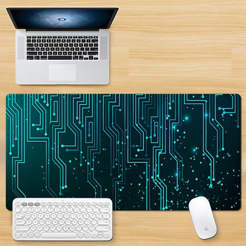 Gaming-Mauspad XL (30 x 80 cm), geometrische Figur, erweitertes großes Mauspad, Schreibtischunterlage, genähte Kanten, rutschfeste Gummiunterseite, Tastatur-Pad (80 x 30 cm) von EASTARAL
