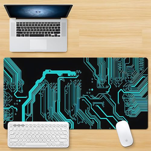 Gaming-Mauspad XL (30 x 80 cm), geometrische Figur, erweitertes großes Mauspad, Schreibtischunterlage, genähte Kanten, rutschfeste Gummiunterseite, Tastaturunterlage (80 x 30 cm) von EASTARAL