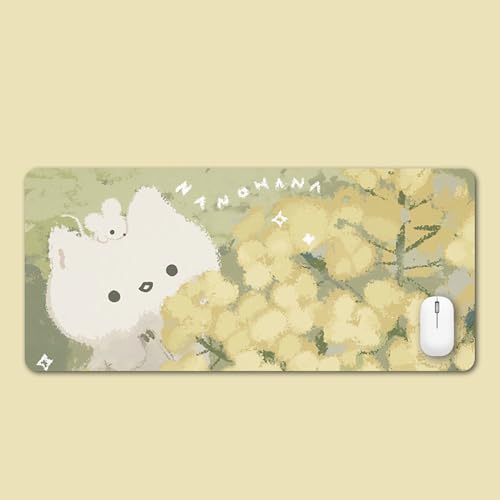 Gaming-Mauspad im Ölgemälde-Stil, XL (30 x 80 cm), erweitertes großes Mauspad, Schreibtischunterlage, genähte Kanten, rutschfeste Gummiunterseite, Tastatur-Pad (80 x 30 cm) von EASTARAL