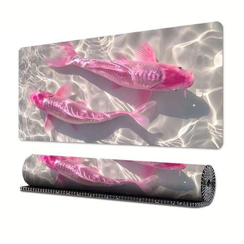 Gaming-Mauspad mit Blume, Handwerk, XL (30 x 80 cm), erweitertes großes Mauspad, Schreibtischunterlage, genähte Kanten, rutschfeste Gummiunterseite, Tastatur-Pad (80 x 30 cm) von EASTARAL