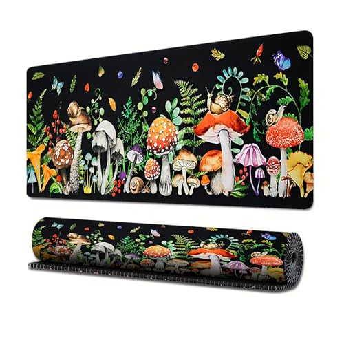 Gaming-Mauspad mit Blume, Handwerk, XL (30 x 80 cm), erweitertes großes Mauspad, Schreibtischunterlage, genähte Kanten, rutschfeste Gummiunterseite, Tastatur-Pad (80 x 30 cm) von EASTARAL