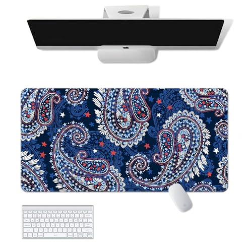 Gaming-Mauspad mit Blume, Handwerk, XL (30 x 80 cm), erweitertes großes Mauspad, Schreibtischunterlage, genähte Kanten, rutschfeste Gummiunterseite, Tastatur-Pad (80 x 30 cm) von EASTARAL