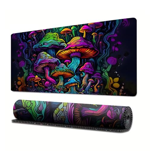 Gaming-Mauspad mit Blume, Handwerk, XL (30 x 80 cm), erweitertes großes Mauspad, Schreibtischunterlage, genähte Kanten, rutschfeste Gummiunterseite, Tastatur-Pad (80 x 30 cm) von EASTARAL