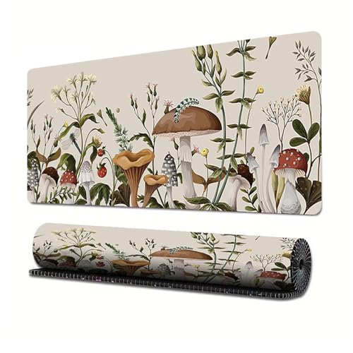 Gaming-Mauspad mit Blume, Handwerk, XL (30 x 80 cm), erweitertes großes Mauspad, Schreibtischunterlage, genähte Kanten, rutschfeste Gummiunterseite, Tastaturunterlage (80 x 30 cm) von EASTARAL