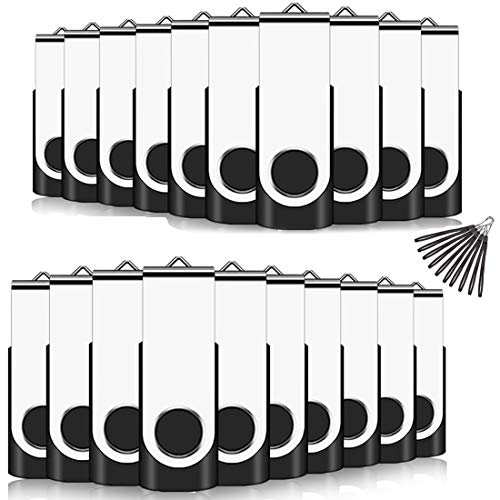 EASTBULL 1GB Swivel Flash Memory Drive Flash Grive USB Memory Sticks, 20 stück Schwarz von EASTBULL